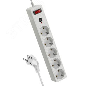 Фильтр сетевой 3м 5 гнезд, пвс 3х0,75мм2, белый 2 USB