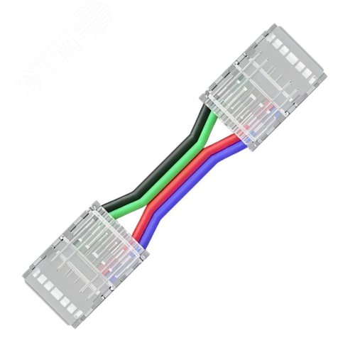 Коннектор прокалывающий, 4pin, для гибкого соединения RGB светодиодной ленты 10 мм, тип COB, IP20, длина провода 150 мм, 16.5х11,7х4.3 мм