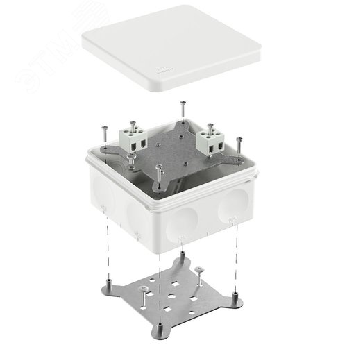 Коробка огнестойкая для о/п двухкомпонентная 60-0300-FR2.5-4 Е15-Е120 RAL9003 100х100х50 (14 шт/уп)