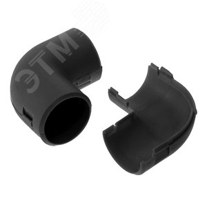 Соединитель угловой разборный черный д16 (5шт/700шт уп/кор)