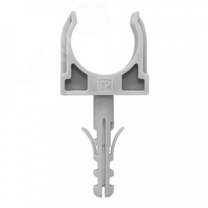 Крепеж-клипса с дюбелем серая д20 (100шт/1200шт уп/кор)