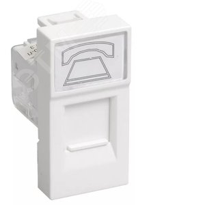 Розетка модульная телефонная RJ-11 45х22.5мм белая