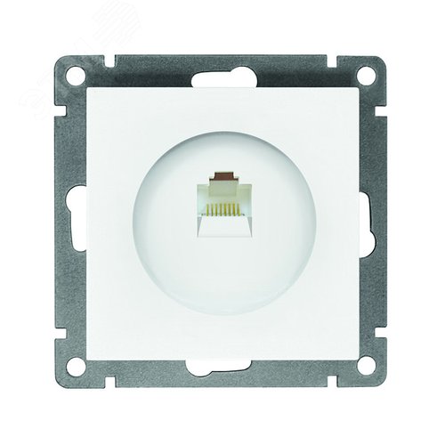 Розетка компьютерная одноместная UNIVersal серия Афина, с/у, 1А, RJ45, белая (еврослот), механизм