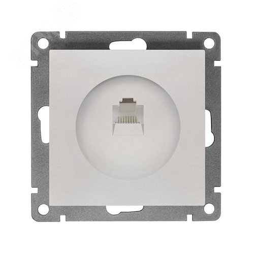 Розетка компьютерная одноместная UNIVersal серия Афина, с/у, 1А, RJ45, жемчуг (еврослот), механизм