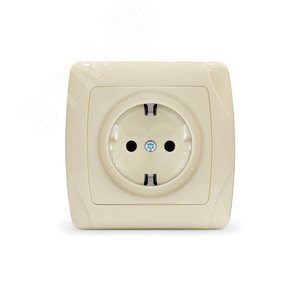 Маргарита розетка одноместная  с/з, с/у, 16А, 220В, сл.кость (ivory) (еврослот)