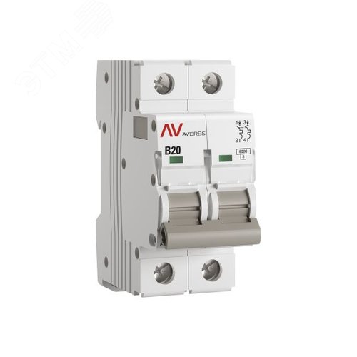 Выключатель автоматический AV-6 2P 20A (B) 6kA AVERES