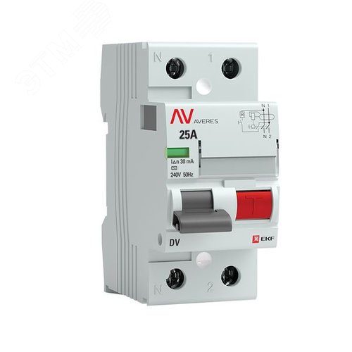 Устройство защитного отключения DV 2P 25А/30мА (AC) AVERES