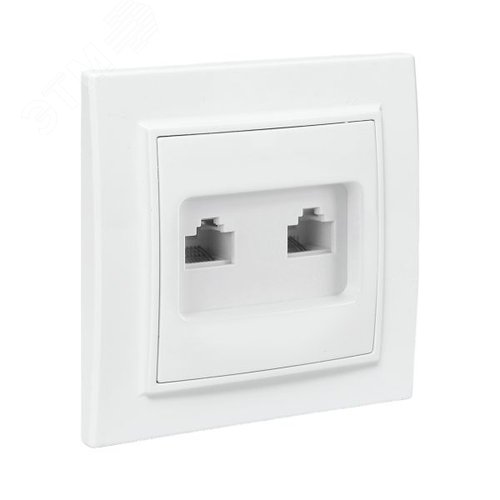 Розетка RJ-45 2-местная СП Минск белая