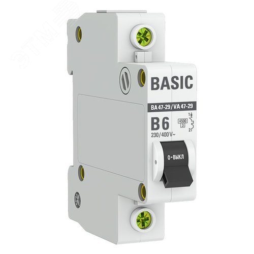 Выключатель автоматический 1P 6А (B) 4,5кА ВА 47-29 Basic