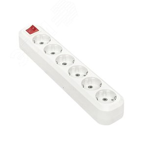 Колодка 6 гнезд с заземлением с выключателем 16А Эксперт