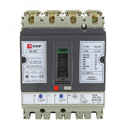 Выключатель автоматический ВА-99C (Compact NS) 100/32А 3P+N 35кА