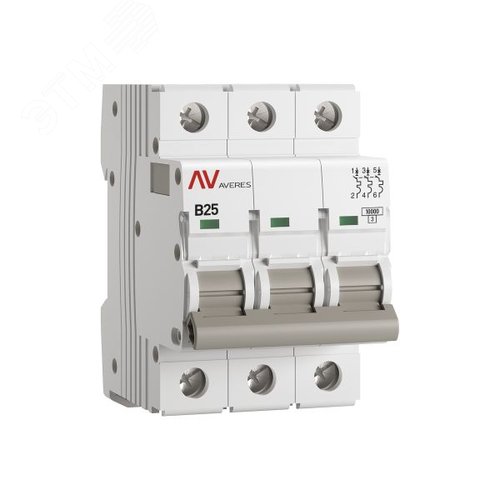 Выключатель автоматический AV-10 3P 25A (B) 10kA AVERES