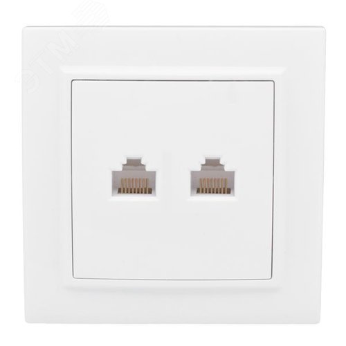 Розетка RJ-45 2-местная СП Минск белая