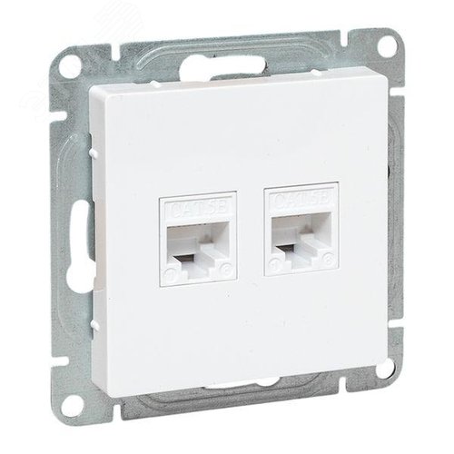 Эпика Механизм розетки RJ45 - 2шт (cat5) белый EKF
