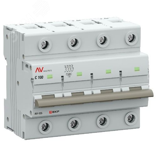 Выключатель автоматический AV-125 4P 100A (C) 10kA AVERES