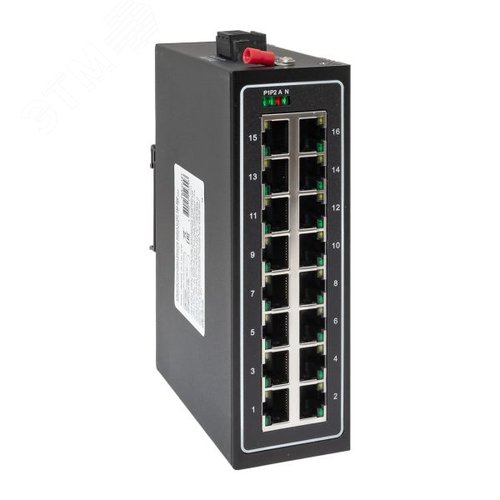 Коммутатор промышленный неуправляемый U-16T, 16 портов 10/100Base-T(X) RJ45, монтаж на динрейку TSX EKF