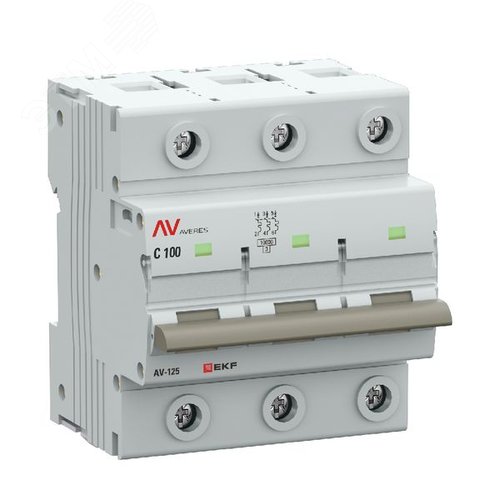 Выключатель автоматический AV-125 3P 100A (C) 10kA AVERES