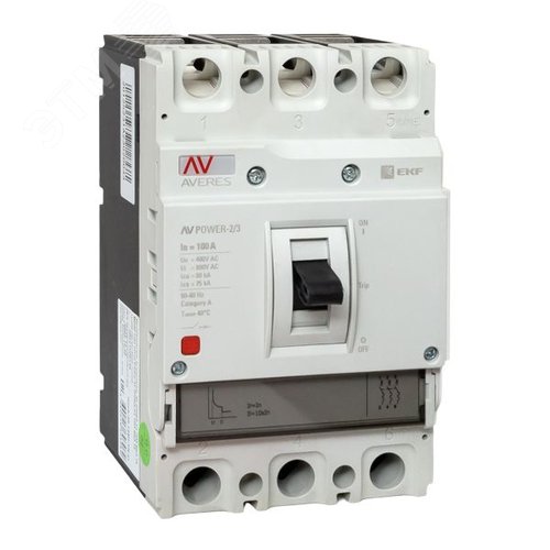 Выключатель автоматический AV POWER-2/3 100А 80kA TR AVERES