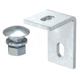 Уголок крепежный 70x50x40 мм S=5 мм горячеоцинкованный М10 с крепежным комплектом
