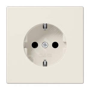 Штепсельная розетка SCHUKO одинарная, с заземлением, без шторок, 16A, 250В  (механизм + накладка, без рамки). Серия LS990  Материал- дуропласт  Цвет- слоновая кость