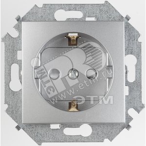 Розетка 2P+E Schuko, 16А, 250В, винтовой зажим, алюминий