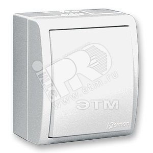 Выключатель одноклавишный, с подсветкой, IP54 10А, 250В, винтовой зажим, S15A, белый