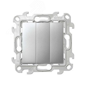 Трехклавишный выключатель 10AX 250В~ цвета алюминий S24 Harmonie