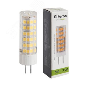 Лампа светодиодная LED 7вт 230в G4 белый капсульная