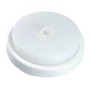 Светильник светодиодный ДБП-12w с датчиком 4000К 960Лм IP65 круглый белый ЖКХ