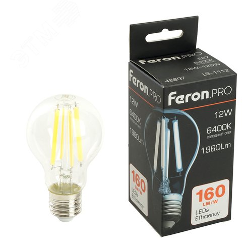 Лампа светодиодная LED 12вт Е27 дневной FILAMENT .PRO