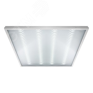 Панель светодиодная ДВО-40w 595х595х19 6400К 3 100Лм c блоком аварийного питания 1ч призма IP40 LED