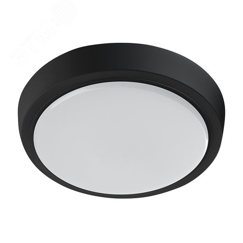 Светильник светодиодный ДБО-15w 4000К 1200 Лм круглый черный